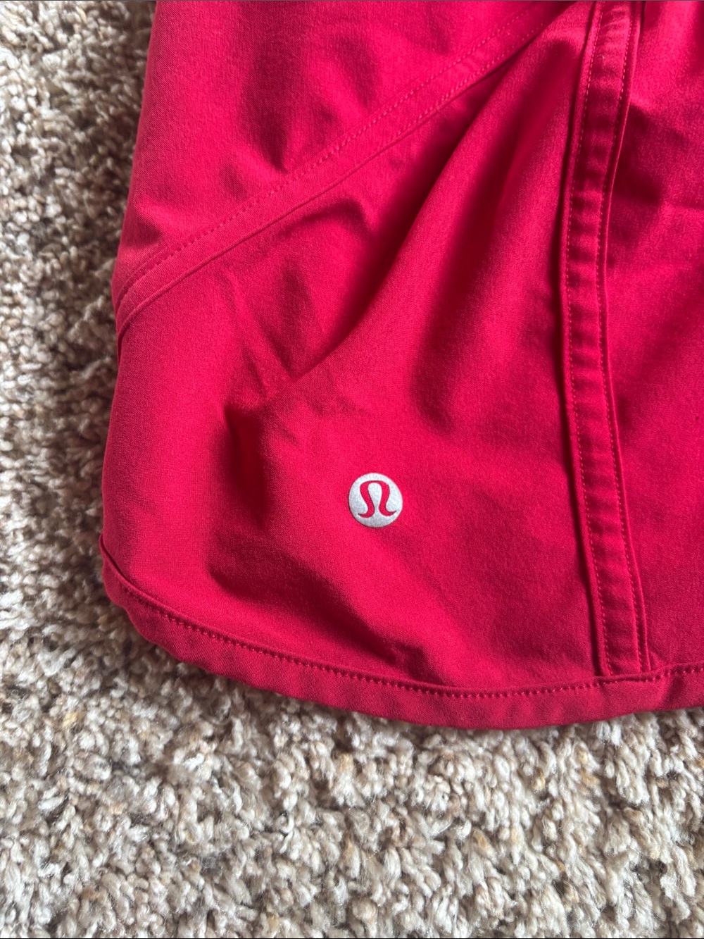 lululemon athletica Bright Red Women's Running Shorts - Picture 5 of 6